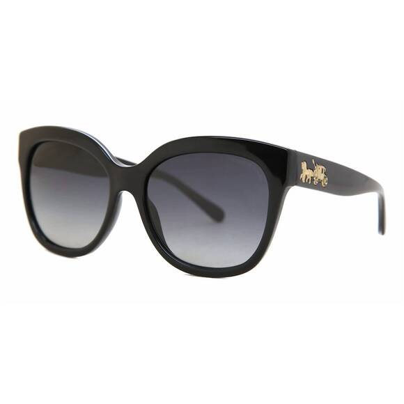 NEW COACH women's hc8264 sunglasses in black with grey gradient